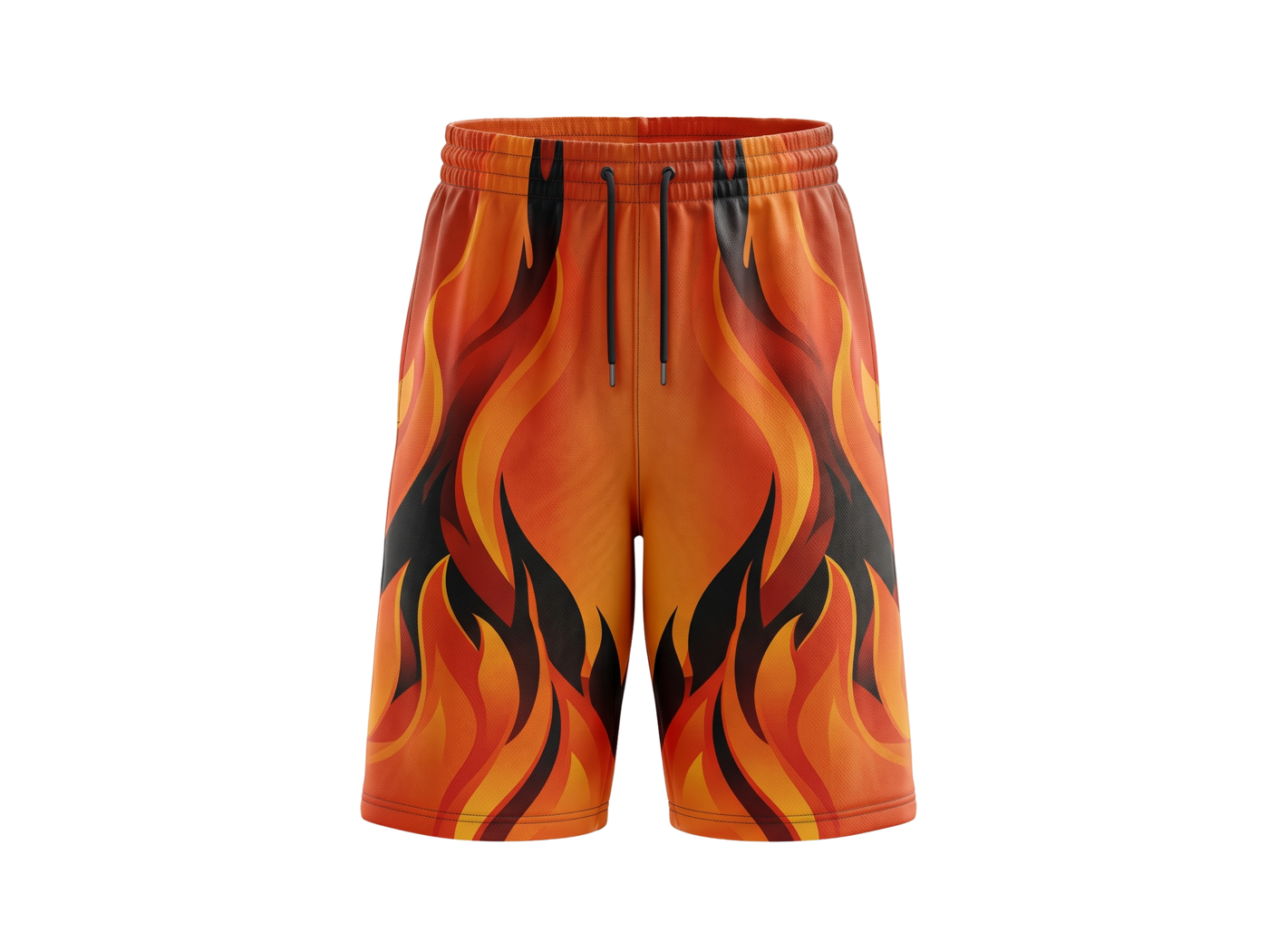 Custom Orange Flame Sublimated Basketball Shorts | Wholesale Basketball Shorts Manufacturer