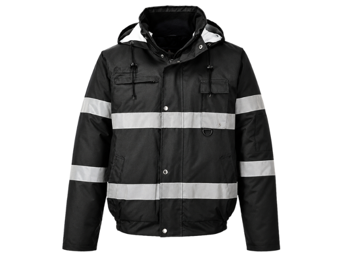 B2B Bomber Pilot Jacket Black/Gray Low MOQ Workwear Jacket