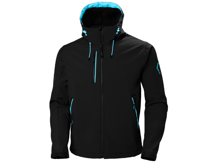 Custom Hooded Softshell Jacket Black B2B Workwear Jacket