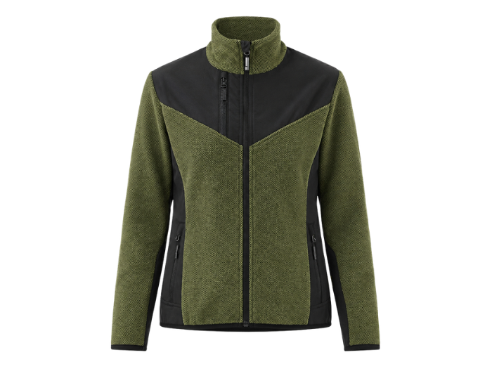 B2B Women's Softshell Knitted Jacket Olive/Black Workwear Low MOQ