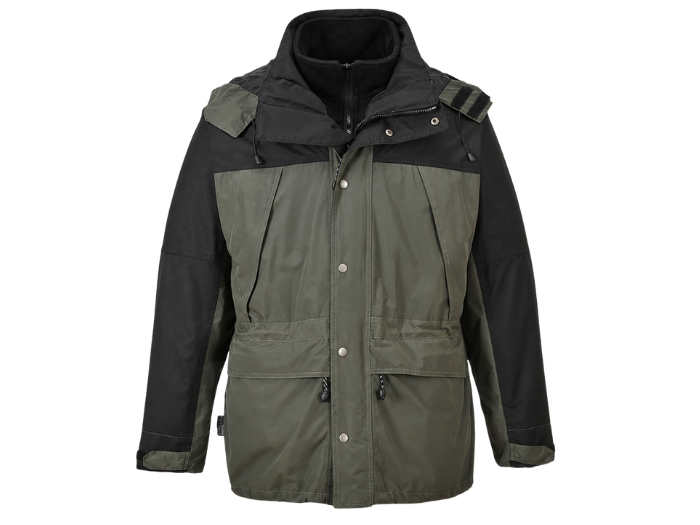 Workwear Hooded Jacket Dark Olive Green B2B Waterproof Jacket