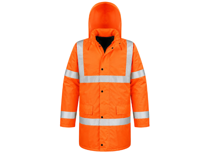 Custom Haulage Hi-Vis Coat Orange/Grey B2B Custom Workwear