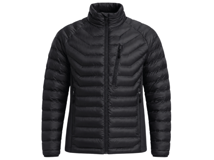 B2B Men’s Black Quilted Eider Down Puffer Jacket Low MOQ Winter Buyers