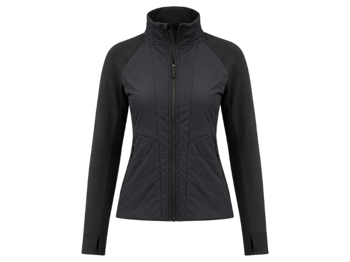 Custom Women’s Black Hybrid B2B Padded Jacket Low MOQ Winter Manufacturer