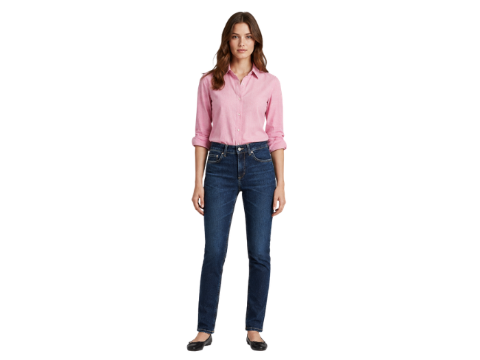 Straight Leg Denim Pants Dark Blue Wash | B2B Low MOQ