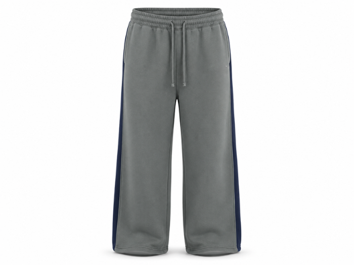 Balloon Fit Washed Panelled Sweatpants Charcoal Grey Contrast Design | B2B Low MOQ