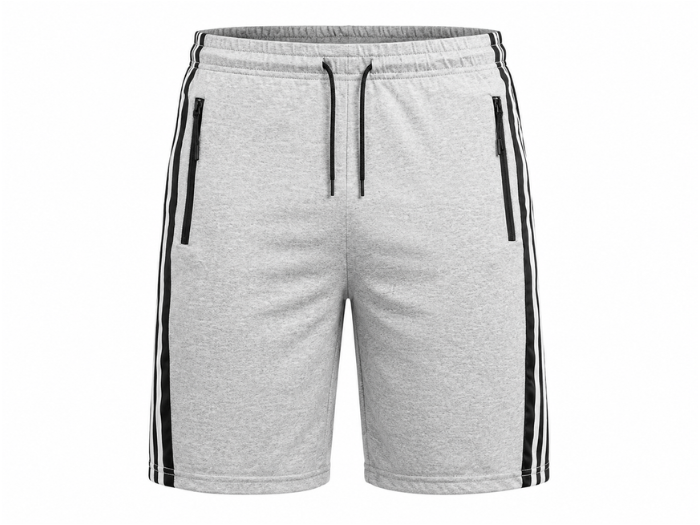 Side Stripe Sweat Shorts Grey for Men | B2B Low MOQ