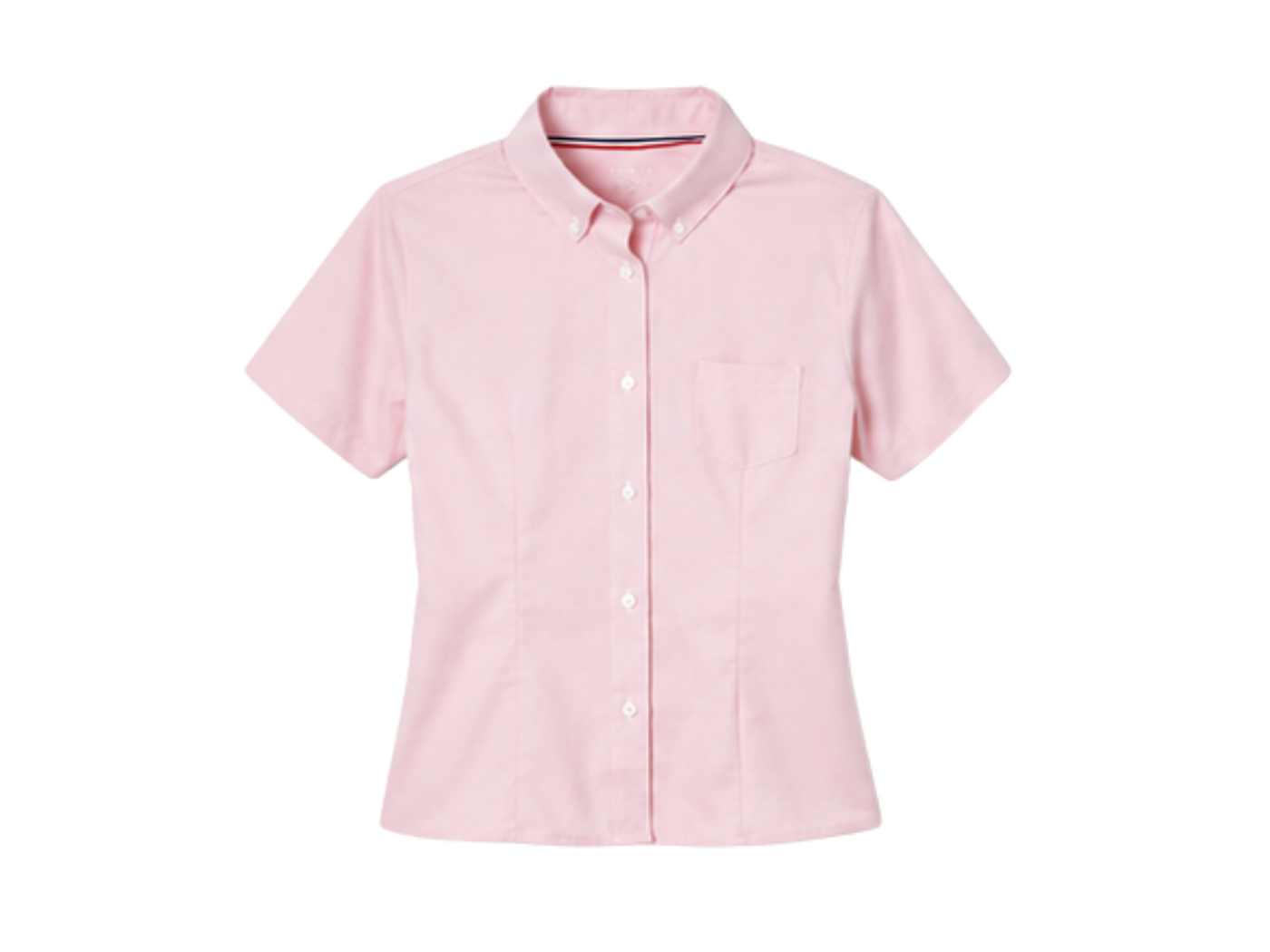 School Short Sleeve Fitted Oxford Shirt Light Pink | B2B Low MOQ Wholesale