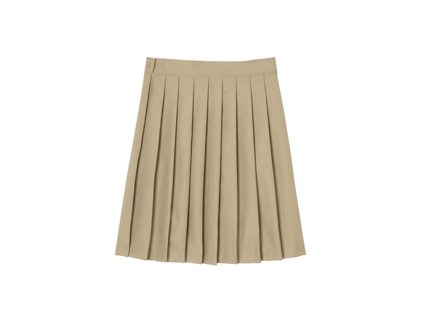 Custom Beige Knee-Length Pleated School Uniform Skirt B2B