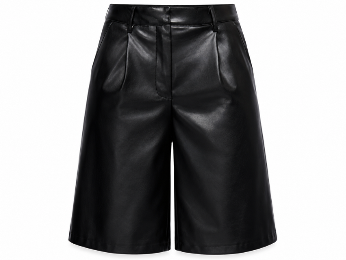 Women’s Faux Leather Bermuda Shorts Black | B2B Low MOQ