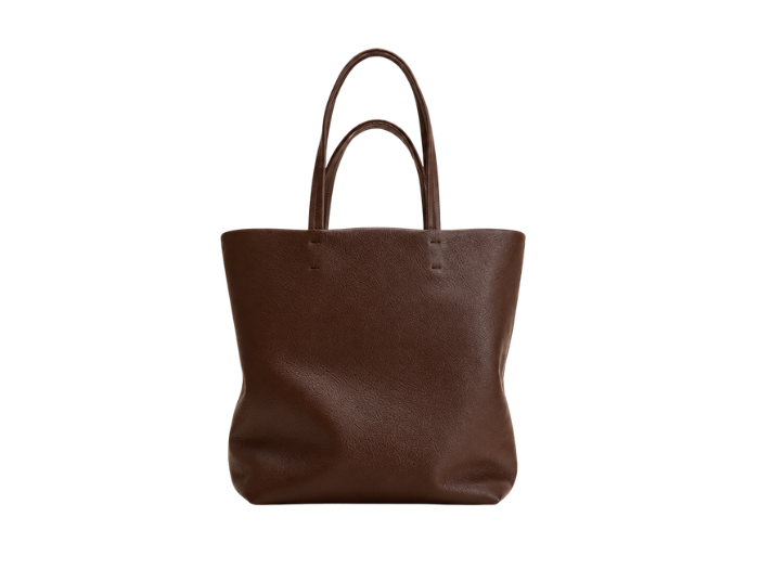 B2B Leather Shoulder Tote Bag Dark Brown Low MOQ Manufacturer