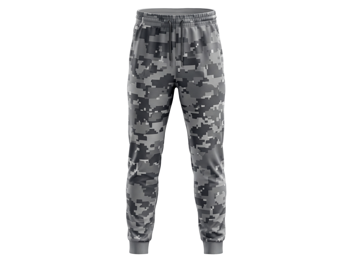 Gray, Charcoal & Black Digital Camo Custom Basketball Sublimated Bottoms