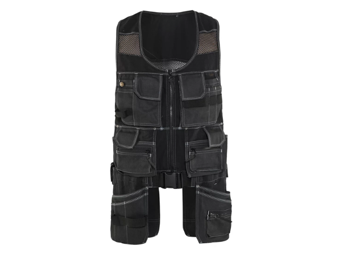 Multi-Pocket Workwear Waistcoat – Black | B2B Low MOQ Manufacturer