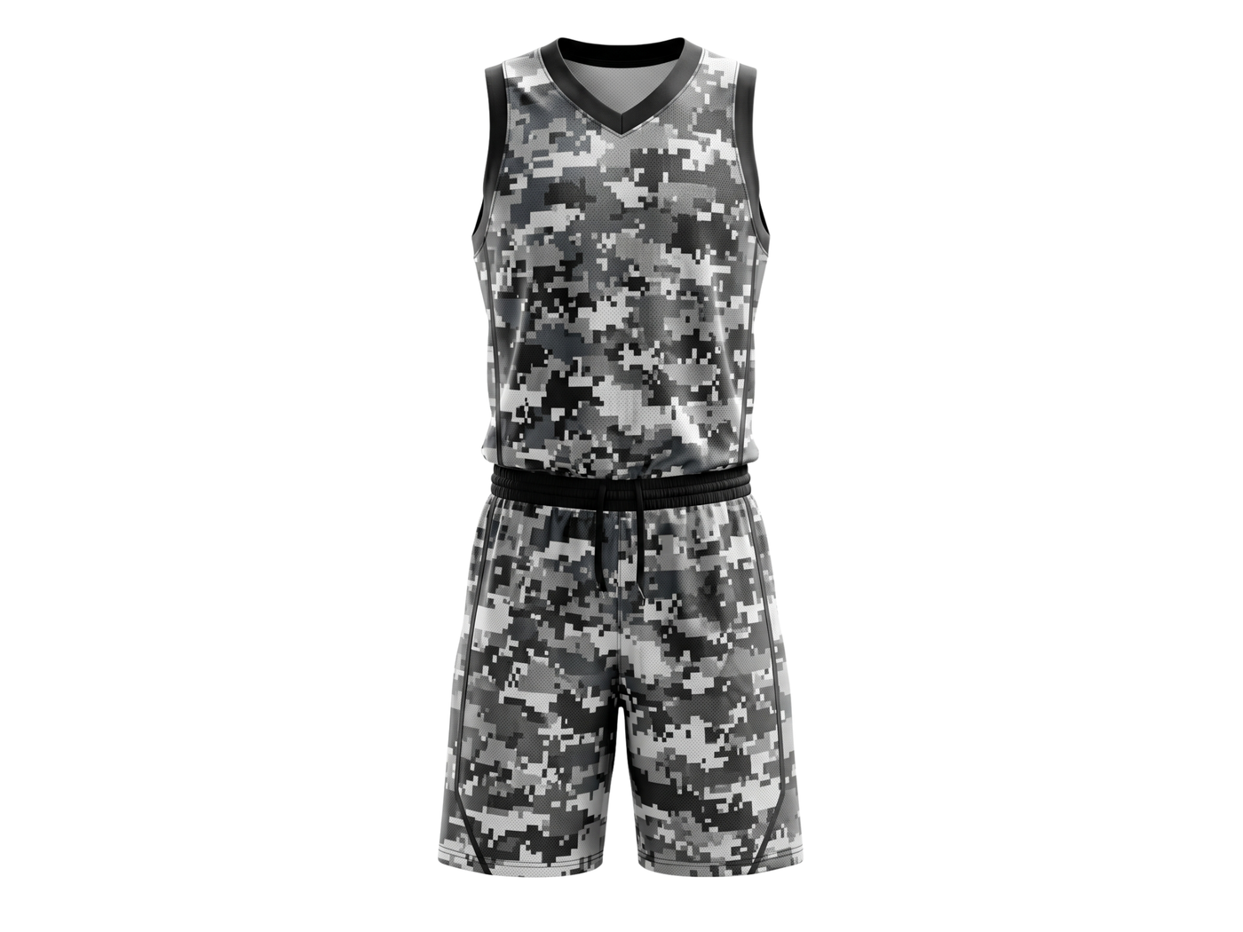 Custom Gray, Black & White Basketball Sublimated Uniform
