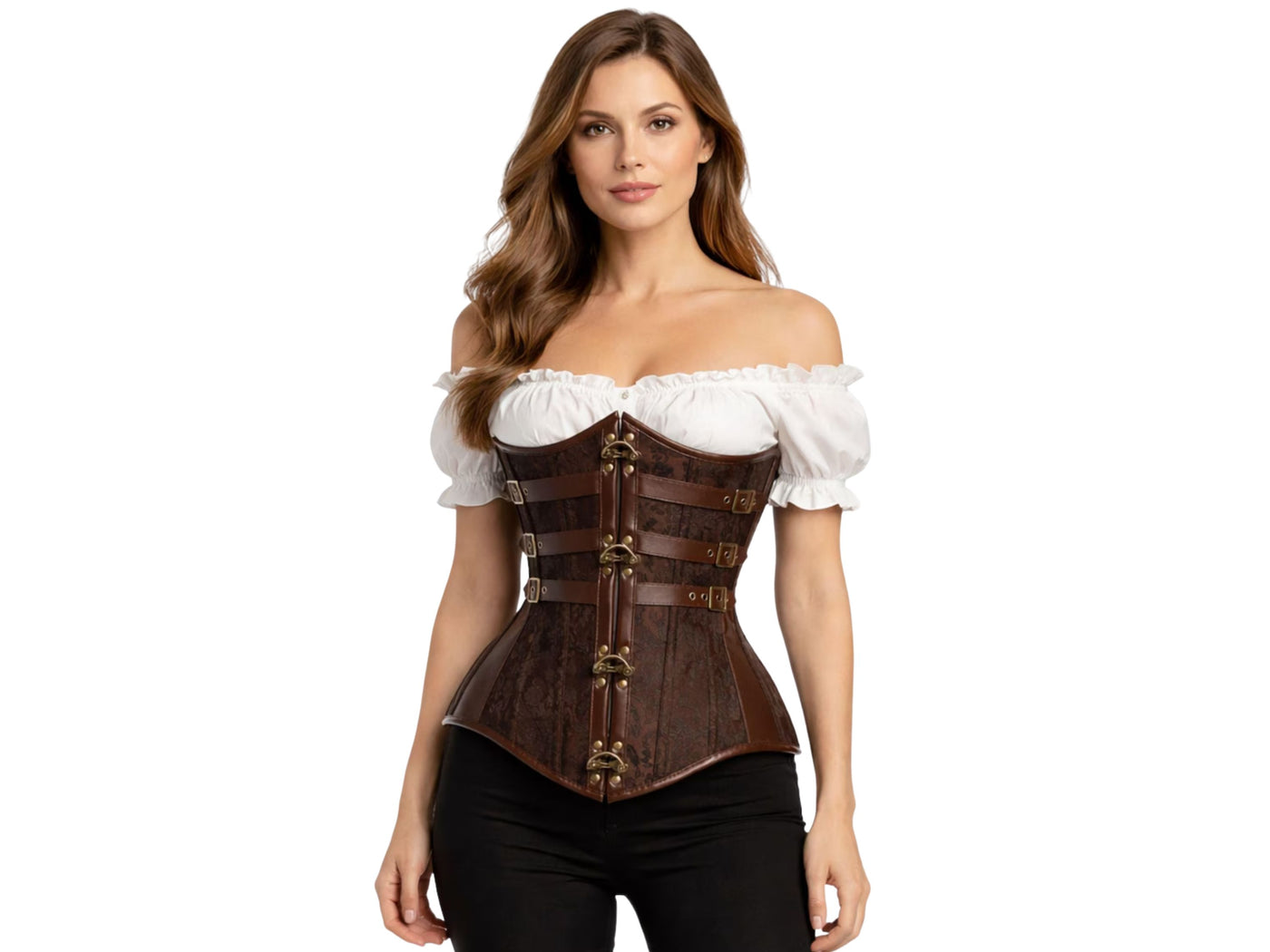 Floral Brocade Underbust Corset Belt Wholesale | Renaissance Steampunk Waist Cincher