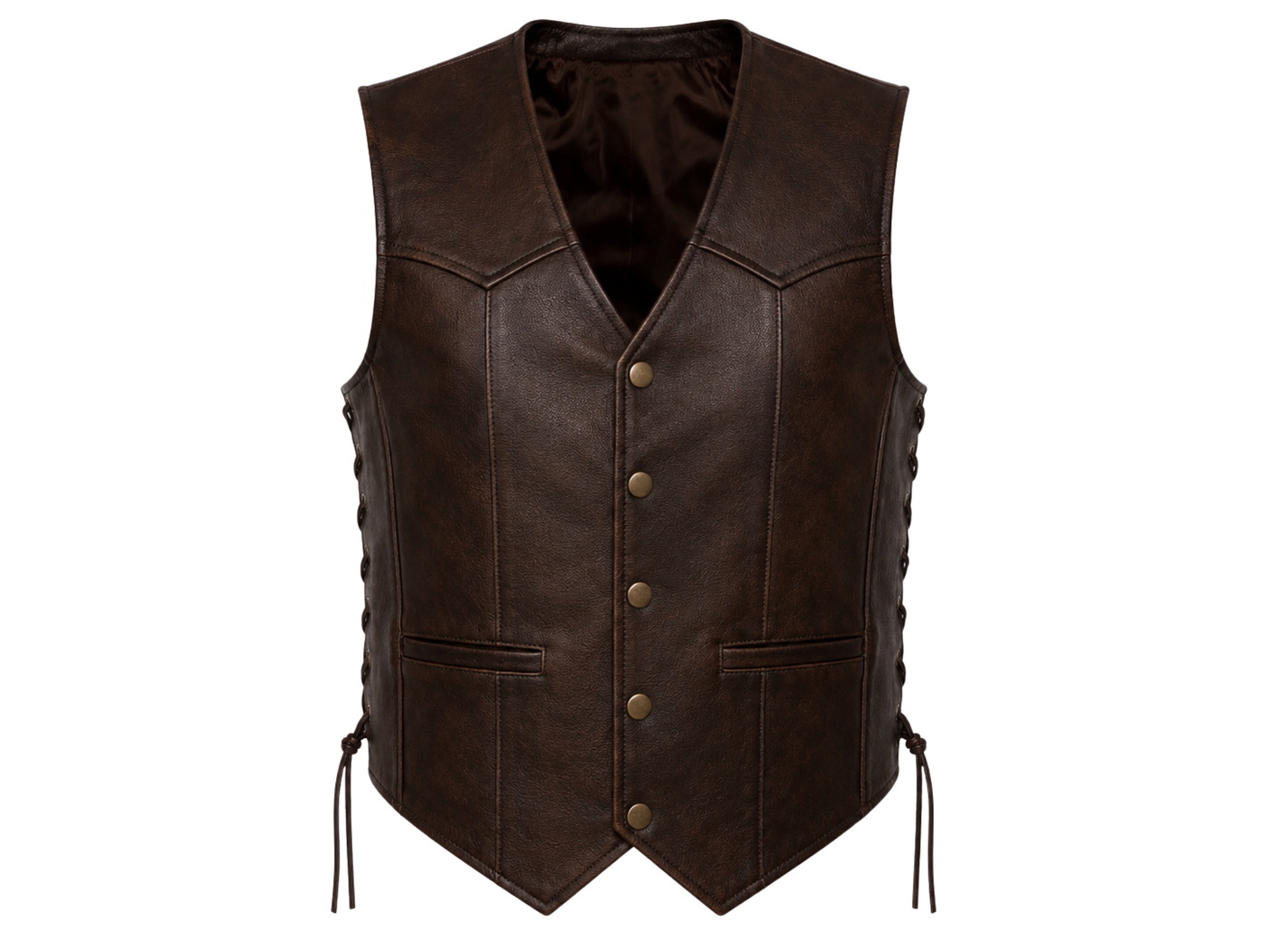 B2B Men’s Dark Brown Leather Hunting Vest Low MOQ Hunting