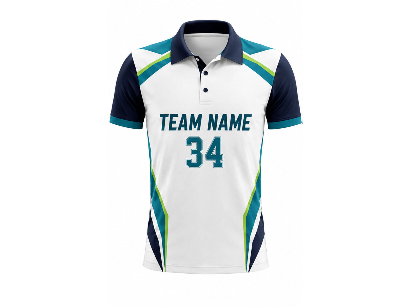 Custom White Cricket Shirt – Sublimated Short Sleeve Team Jersey for Wholesale Clubs