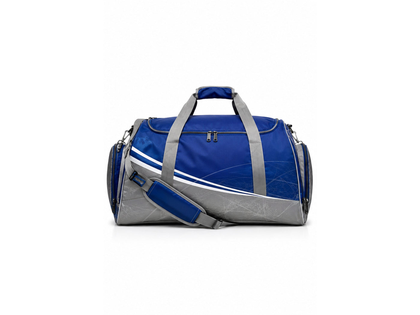Custom Ice Hockey Team Bag – Royal Blue Silver Sublimated Hockey Duffel Bag for Wholesale Orders