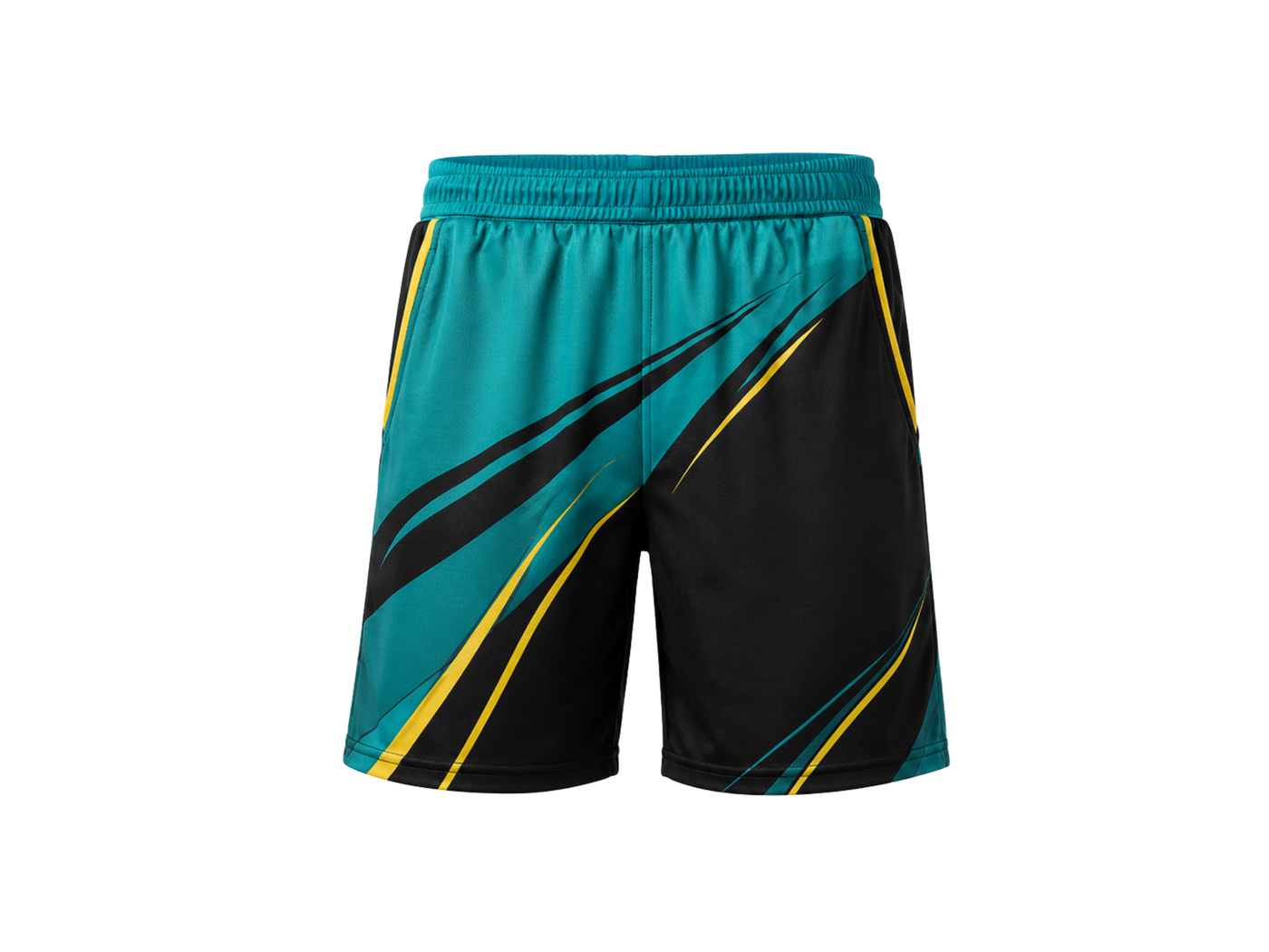 Teal & Black Squash Shorts – Bulk Team Shorts, Low MOQ, Wholesale Performance Sportswear