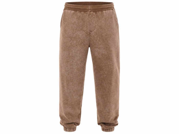 Custom Washed Brown Acid Wash Jogger Pants B2B