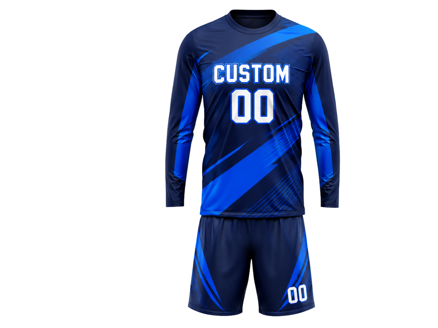 Custom Navy Soccer Training Wear | Wholesale Long Sleeve Team Kit for Bulk Orders
