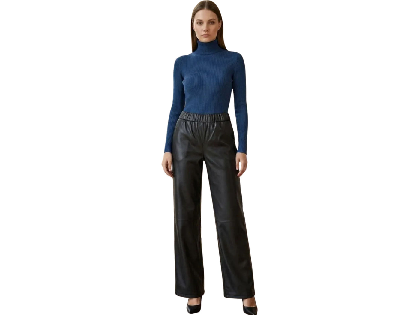 Women’s Black Calf Leather Trousers Wholesale | Custom Private Label Leather Pants Manufacturer