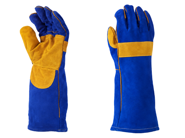 Welders Gauntlet Blue/Yellow B2B Low MOQ Workwear Gloves Supplier