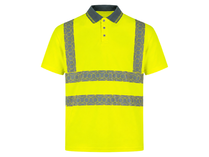 Haulage Reflective Polo Shirt Fluorescent Yellow/Grey Custom Workwear