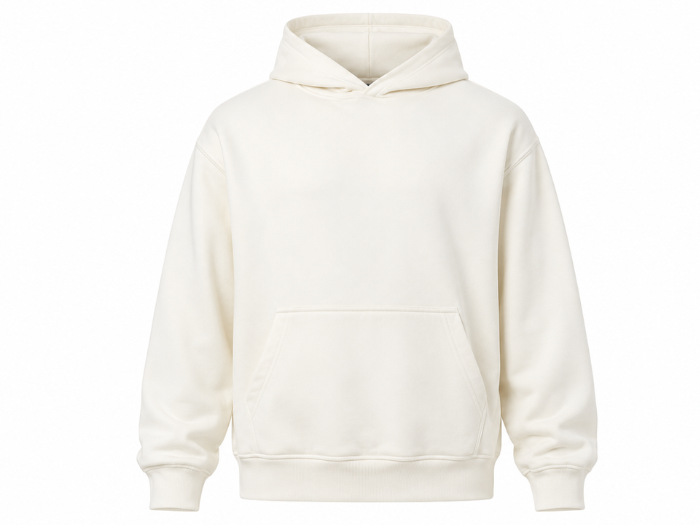 Custom Back Graphic Puff Print Hoodie Off-White B2B