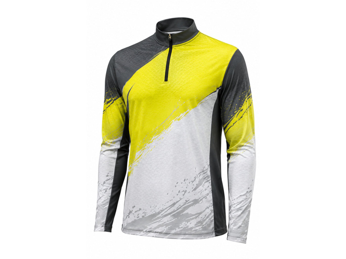 Custom Sublimated Fishing Tournament Jersey | Wholesale Fishing Team Jersey | Yellow White Black Grey | Apparels Bridge