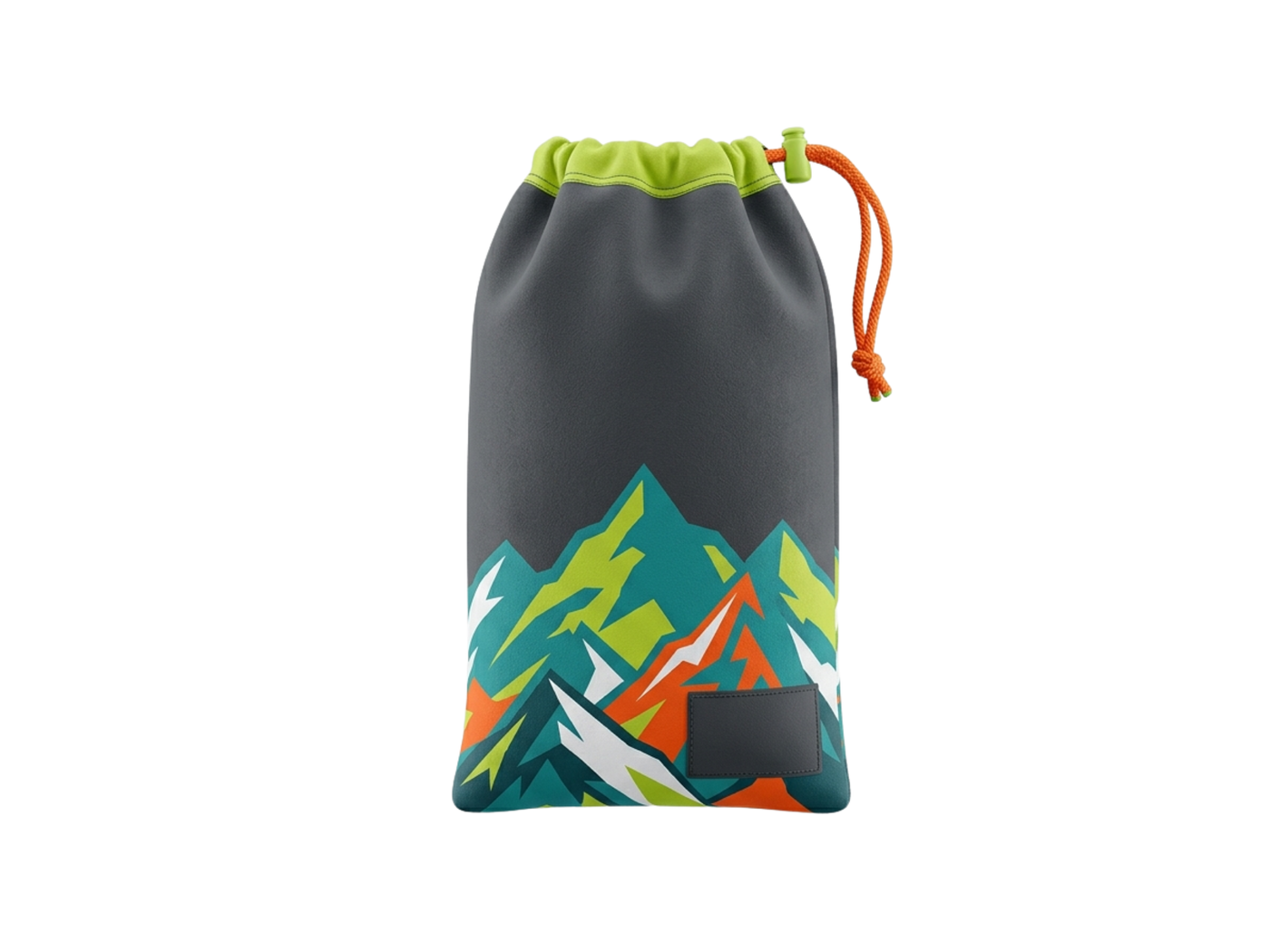 Custom Mountain Print Drawstring Ski Gear Pouch B2B