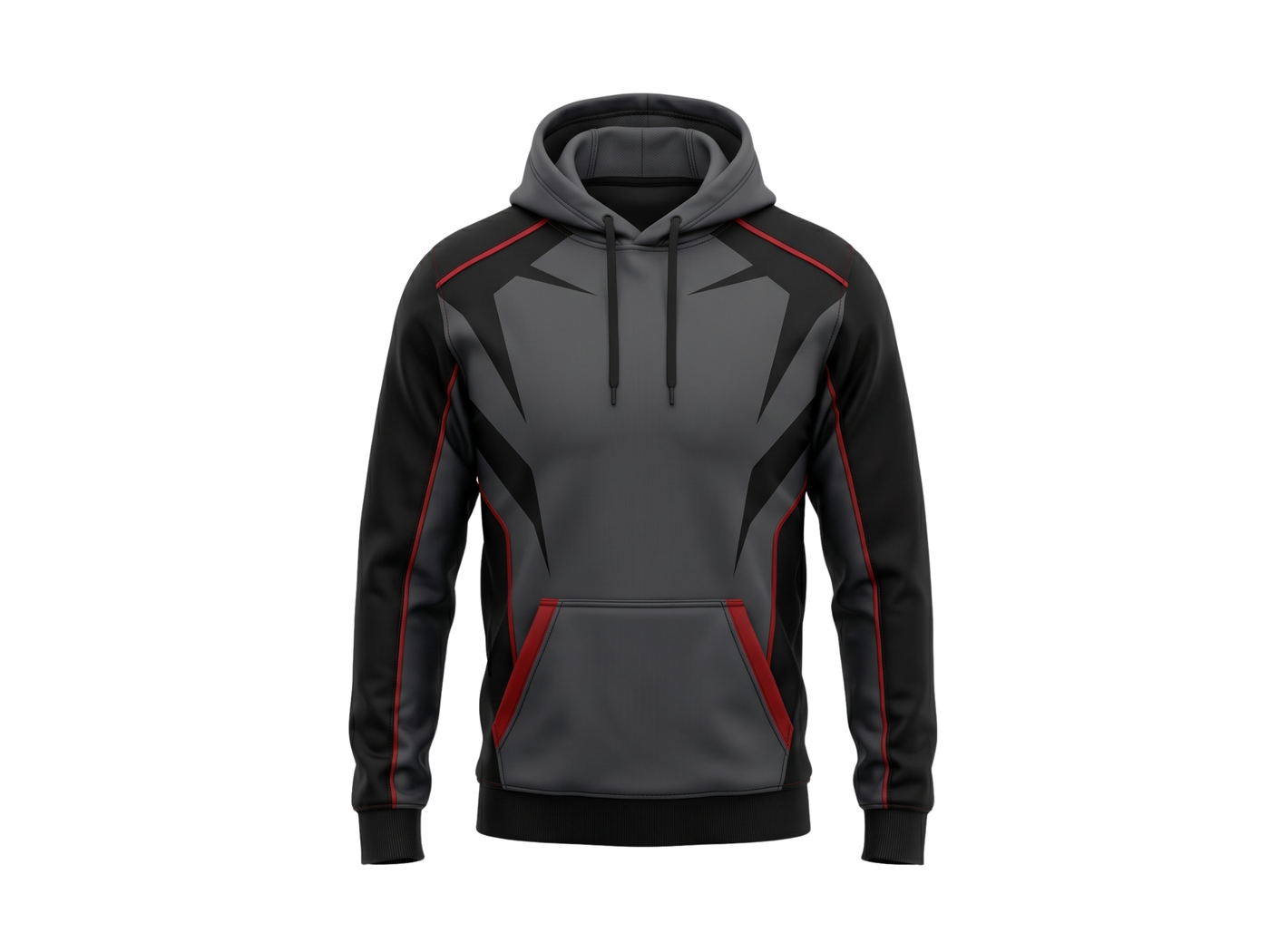 Custom Combat Sports Hoodie – Charcoal Red Gym Teamwear for Wholesale Buyers