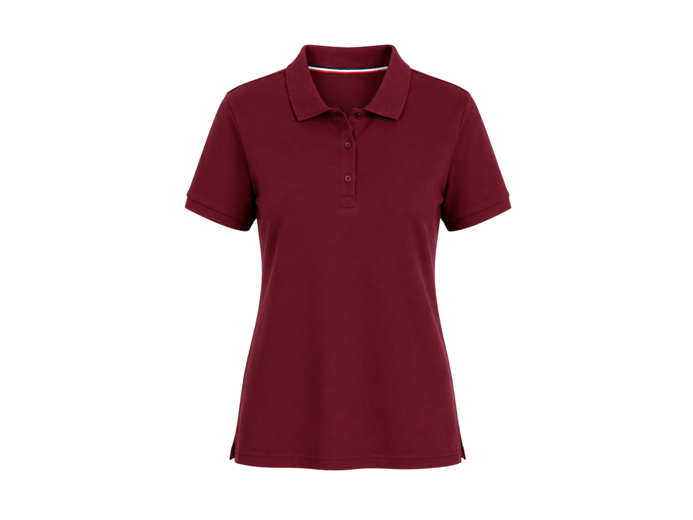 School Short Sleeve Fitted Stretch Piqué Polo Burgundy | B2B Low MOQ Wholesale