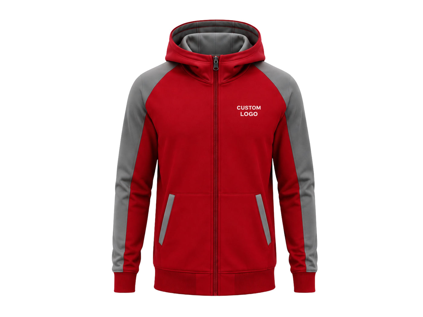Custom Red & Grey Basketball Warmup Track Suit | Wholesale Team Jacket and Pants