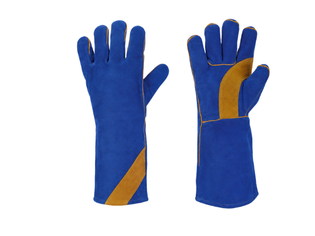 Welders Gauntlet Blue/Yellow B2B Low MOQ Workwear Gloves