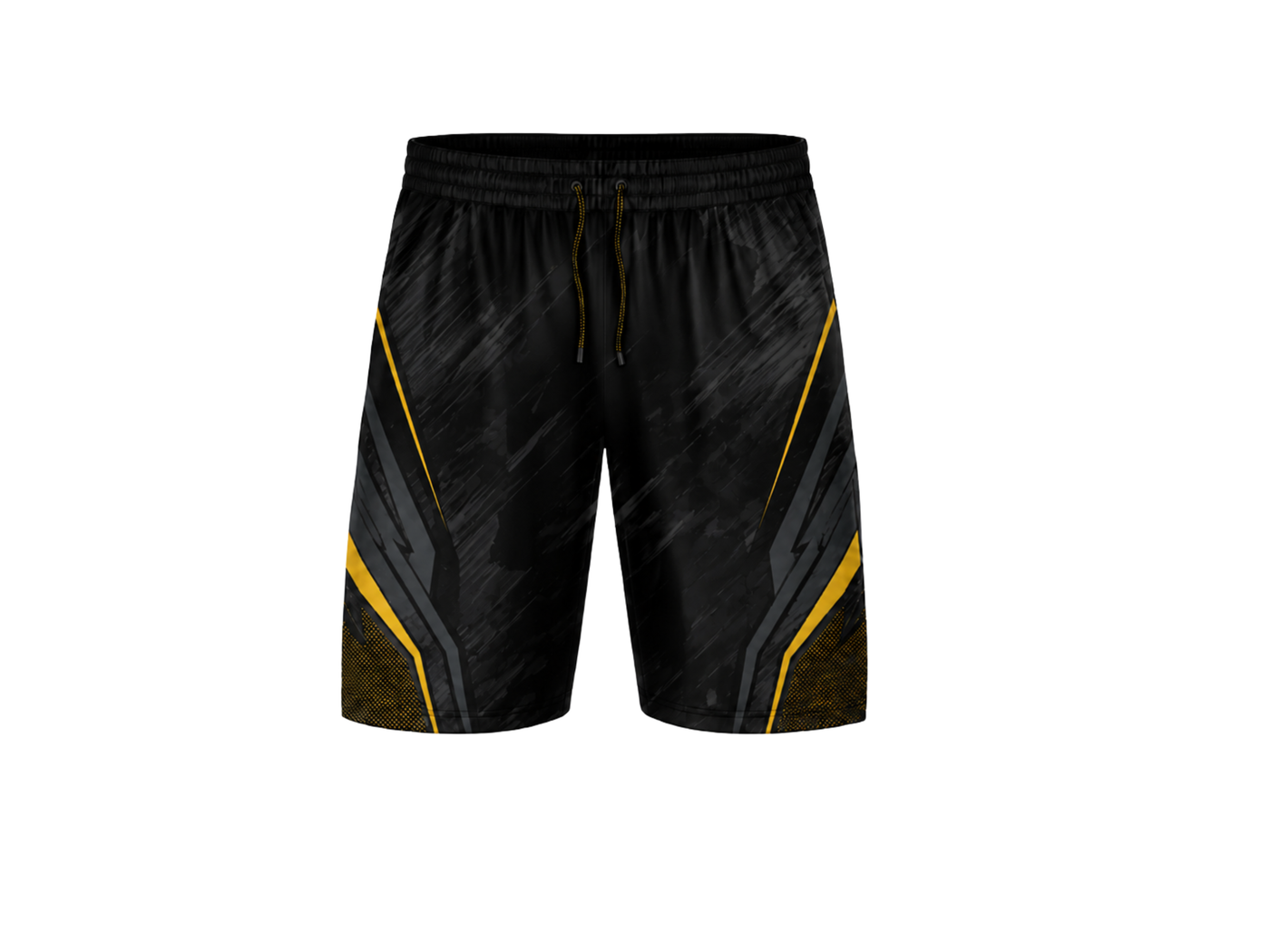 Teqball Shorts Black & Yellow Bulk Team Shorts Wholesale Performance Sportswear