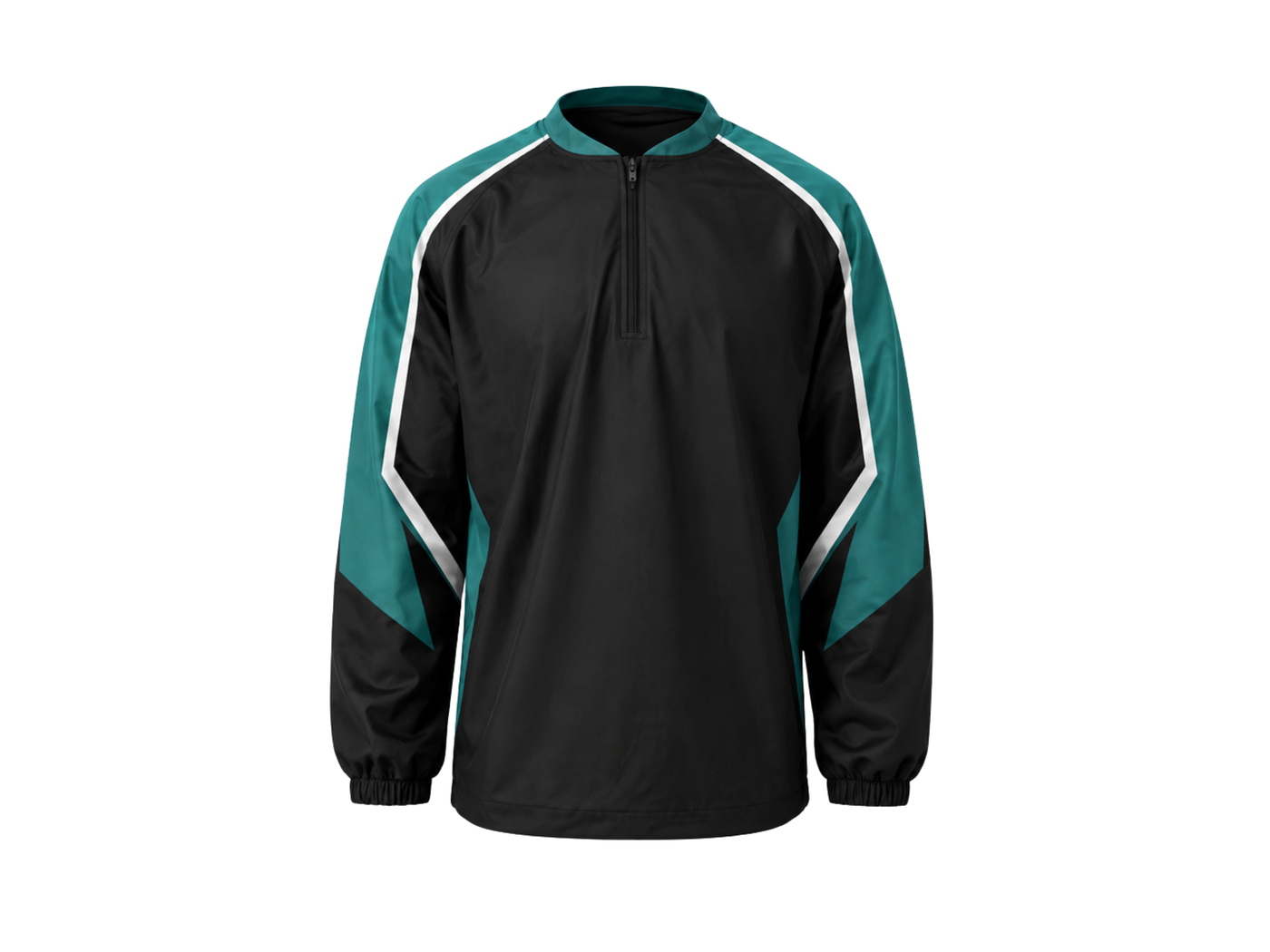 Custom Black Teal Baseball Jacket | Wholesale Team Warmup Jacket for Bulk Orders