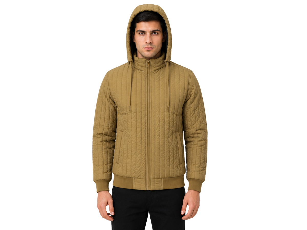 Hooded Vertical-Quilt Puffer Jacket | B2B Low MOQ Manufacturer