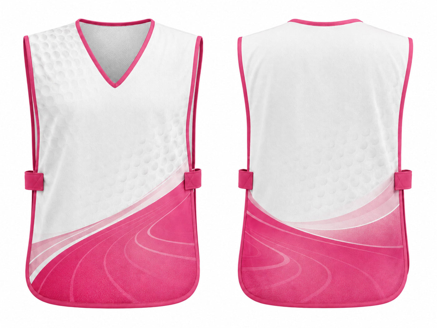 Custom Golf Caddie Bib | Wholesale Golf Tournament Caddie Vest | White Pink Hot Pink | Apparels Bridge