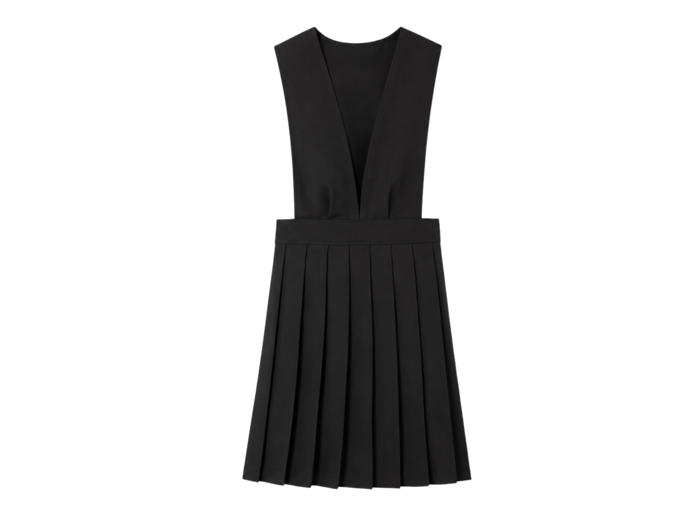 School V-Neck Pleated Jumper Black | B2B Low MOQ Wholesale Manufacturer