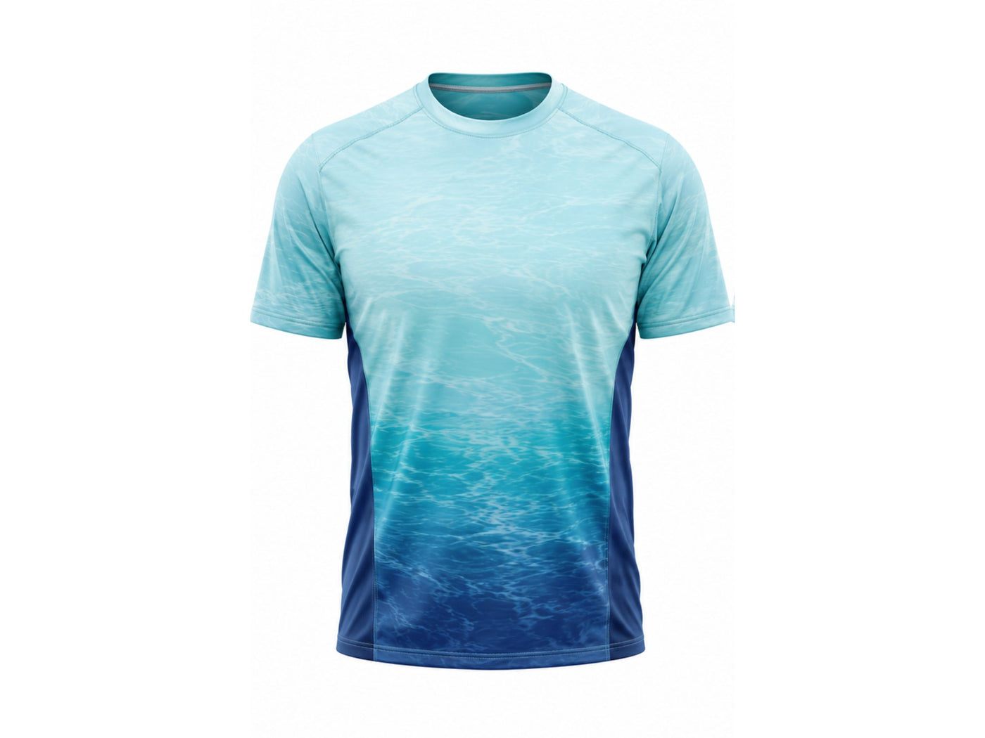 Custom Fishing Shirt | Wholesale Fishing Team Short Sleeve Shirt | Teal Blue Gradient | Apparels Bridge