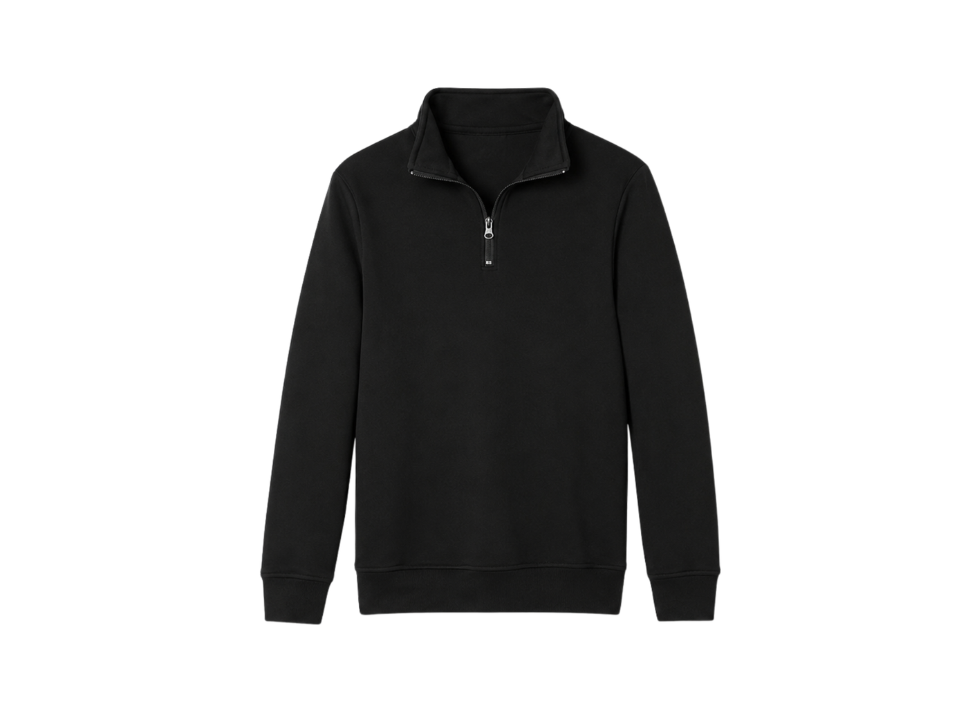 School Quarter Zip Fleece Sweatshirt Black | B2B Low MOQ Wholesale