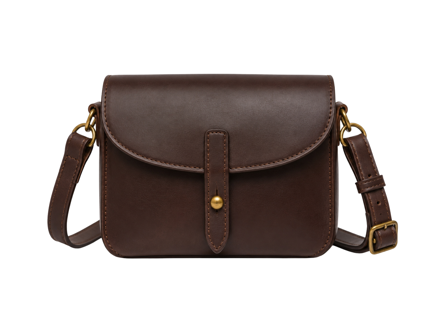 B2B Hunting Leather Cartridge Shoulder Bag Dark Chocolate Brown