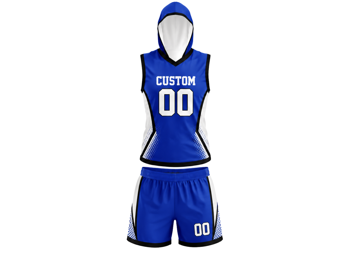 Custom Blue 7v7 Flag Football Uniform – Sleeveless Hooded Team Set