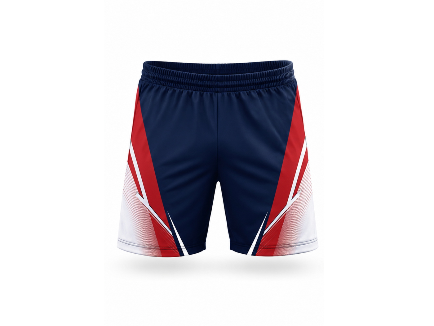 Navy, White & Red Teqball Shorts – Bulk Team Shorts, Low MOQ, Wholesale Performance Sportswear