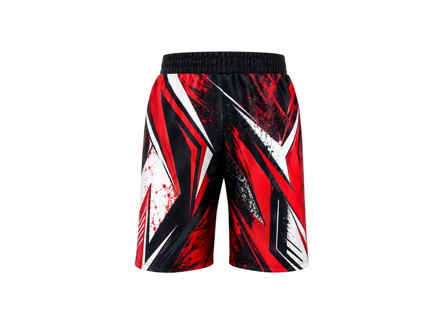 Red, Black & White ESports Shorts – Team Gaming Performance Wear, Wholesale Bulk, Low MOQ