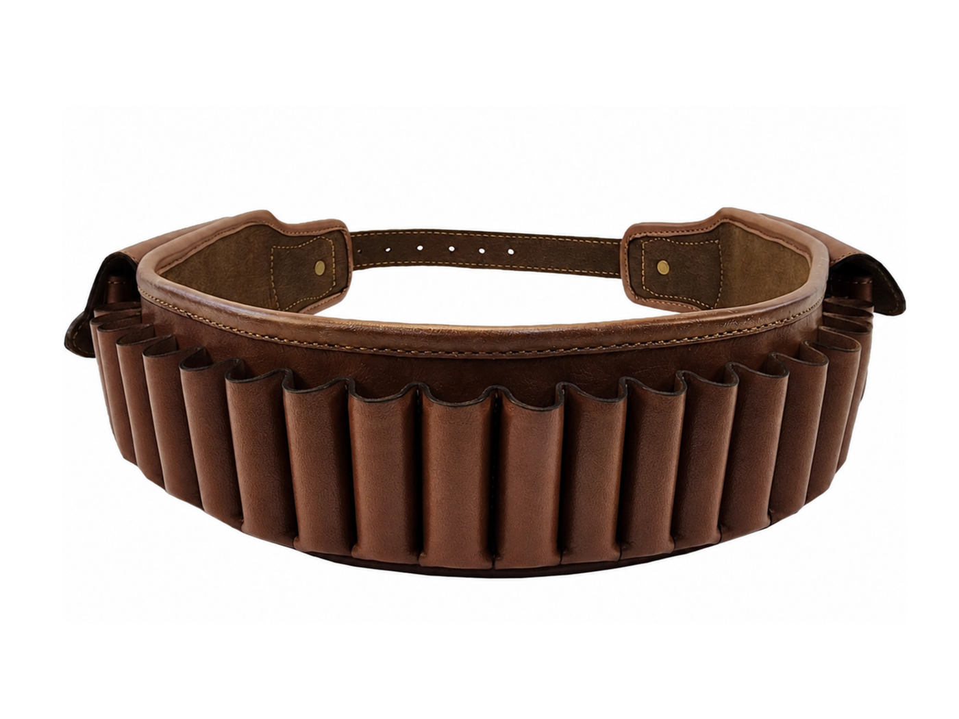 Leather Cartridge Hunting Belt with Pouch – Dark Brown | B2B Low MOQ