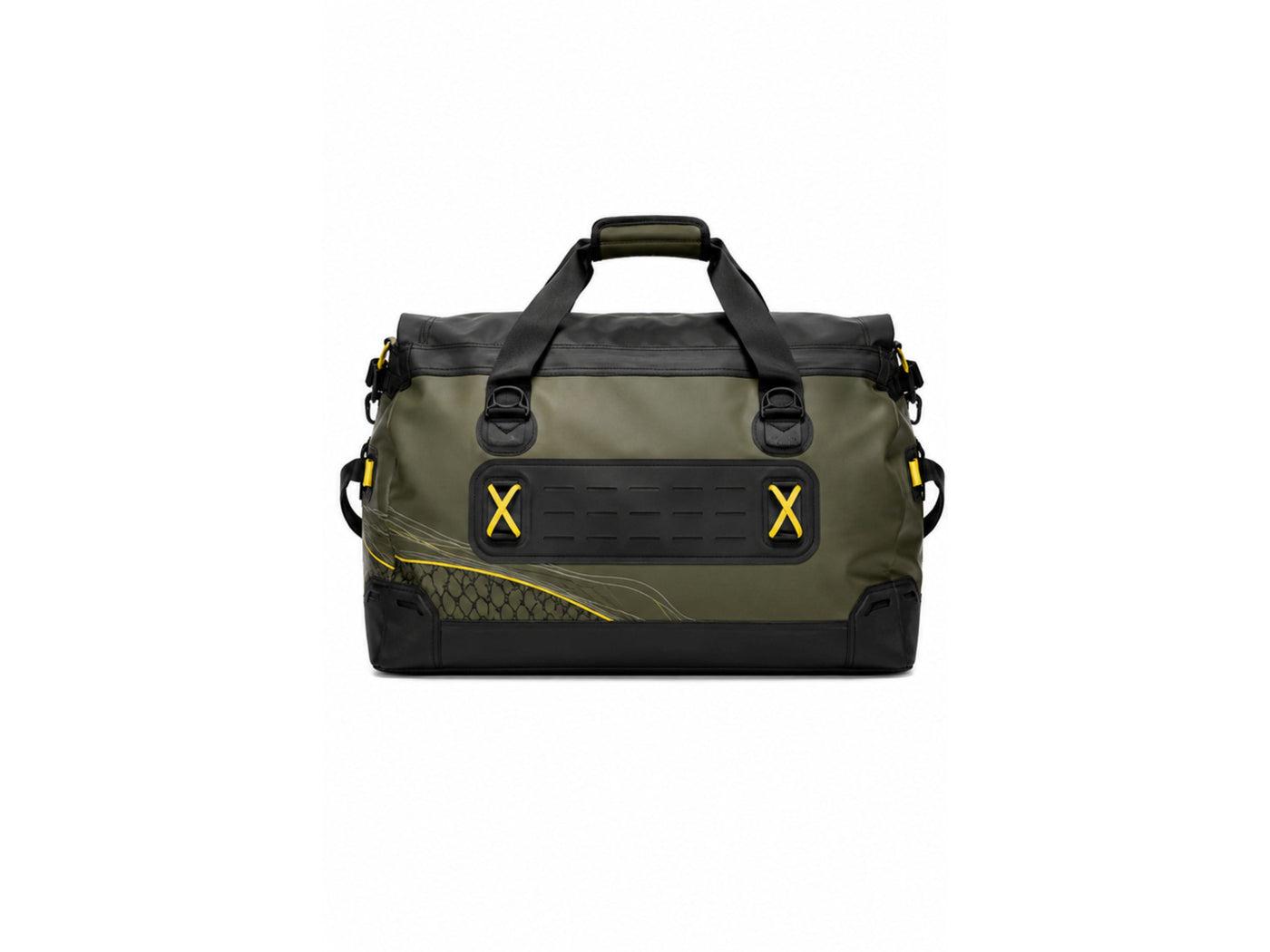 Custom Fishing Duffle Bag | Wholesale Fishing Gear Bag | Olive Green Black | Apparels Bridge
