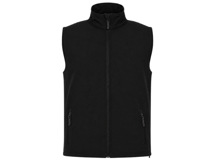 Custom Soft Shell Gilet Black Low MOQ Salon Uniform Workwear