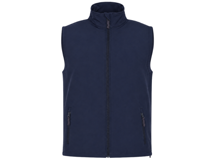 B2B Navy Soft Shell Gilet Low MOQ Custom Hairdressing Workwear